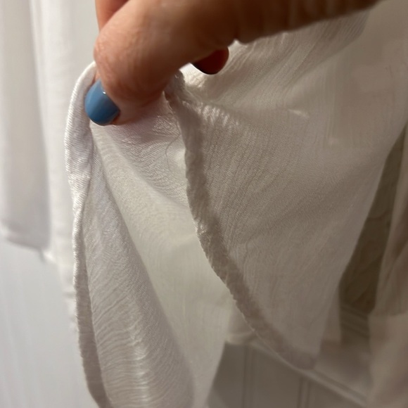 Free People Katie Bird White Lace Inlet long sleeve button down top size XS - Picture 15 of 16